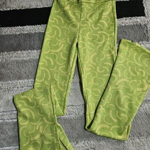 Zara Lime Green Patterned Leggings